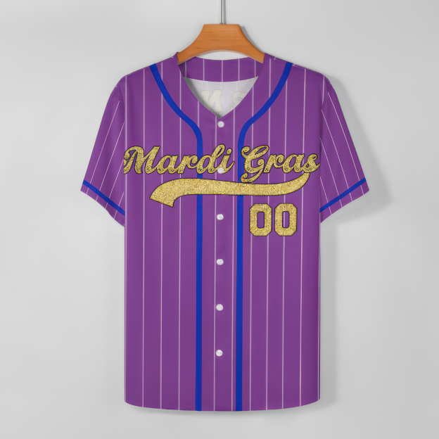 [Copy]Personalized Mardi Gras Baseball Jersey Custom Name And Number Baseball Jersey Mardi Gras Carnival Jersey Gift For Family Matching