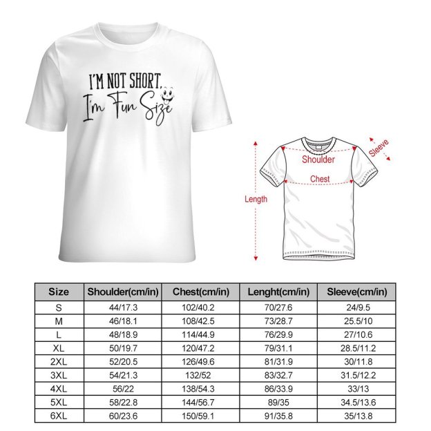 Charlylifestyle Unisex Casual I'm Not Short I'm Fun Size T-Shirt-Charlylifestyle