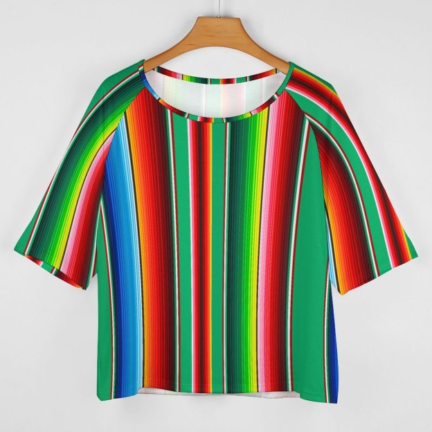 Summer Funny Vintage Mexican Zarape O Neck Batwing Half Sleeve Shirts Women Loose Blouse Print Tops-Charlylifestyle