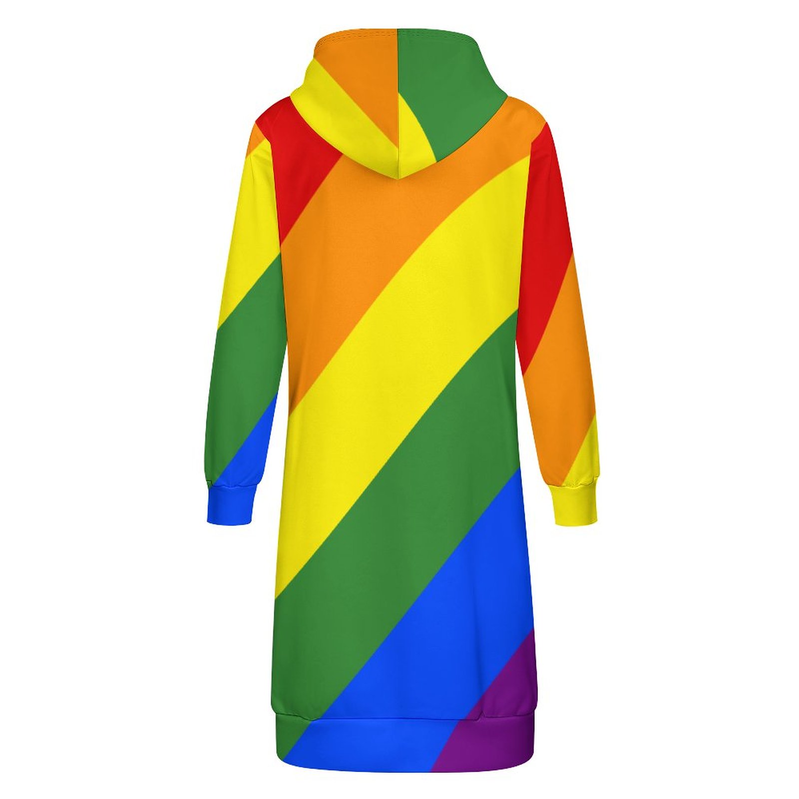 Lgbt Pride Diagonal Rainbow Stripe Zip Up Long Hoodie Jacket Women Tunic Sweatshirt Plus Size Open Front Cardigan Outfits