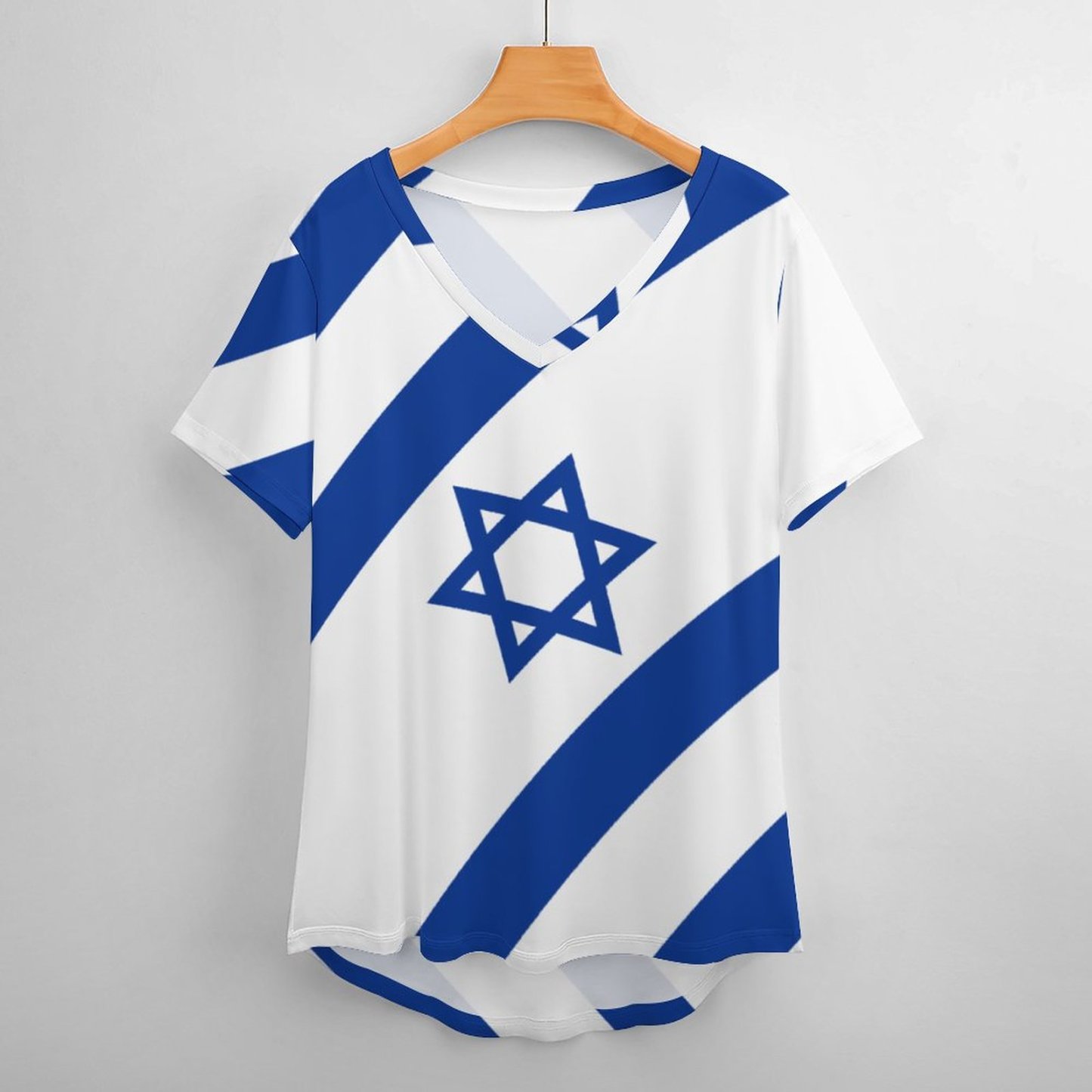 Personalized Israelian Flag Of Israel Custom Photo Full Print T Shirts