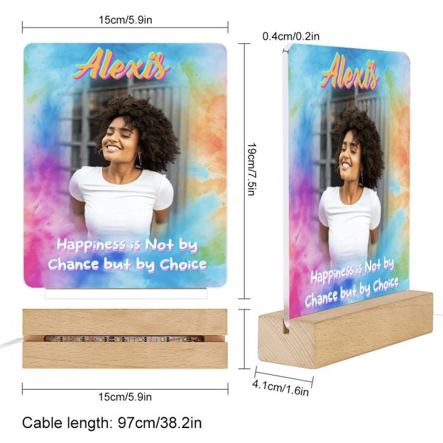 Custom Photo Acrylic Night Light - Personalized Acrylic Night Ligh Gift Idea