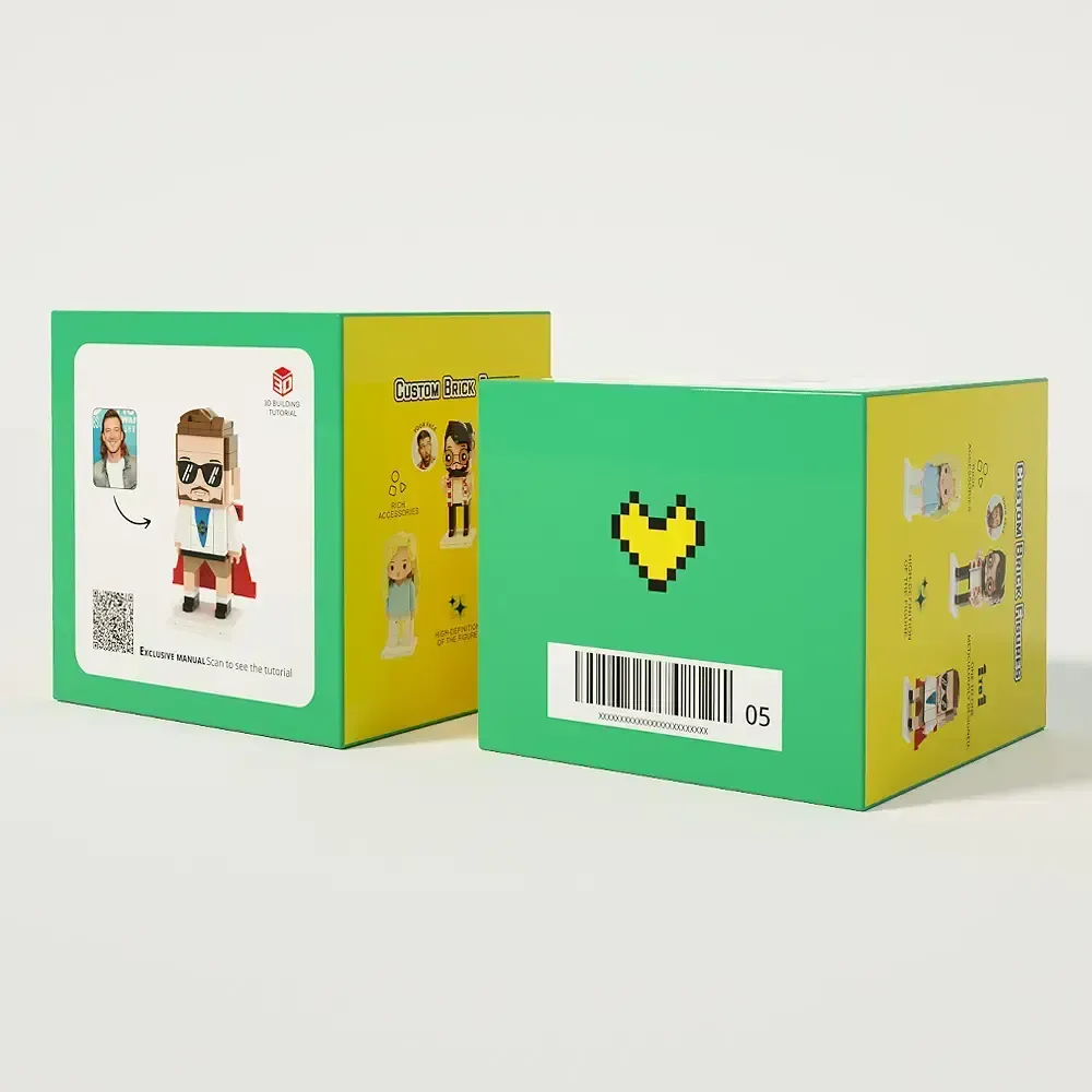 Full Body Customizable Cute Brick Figures Persaonalized Brick Figures with Dog Small Particle Block Toy