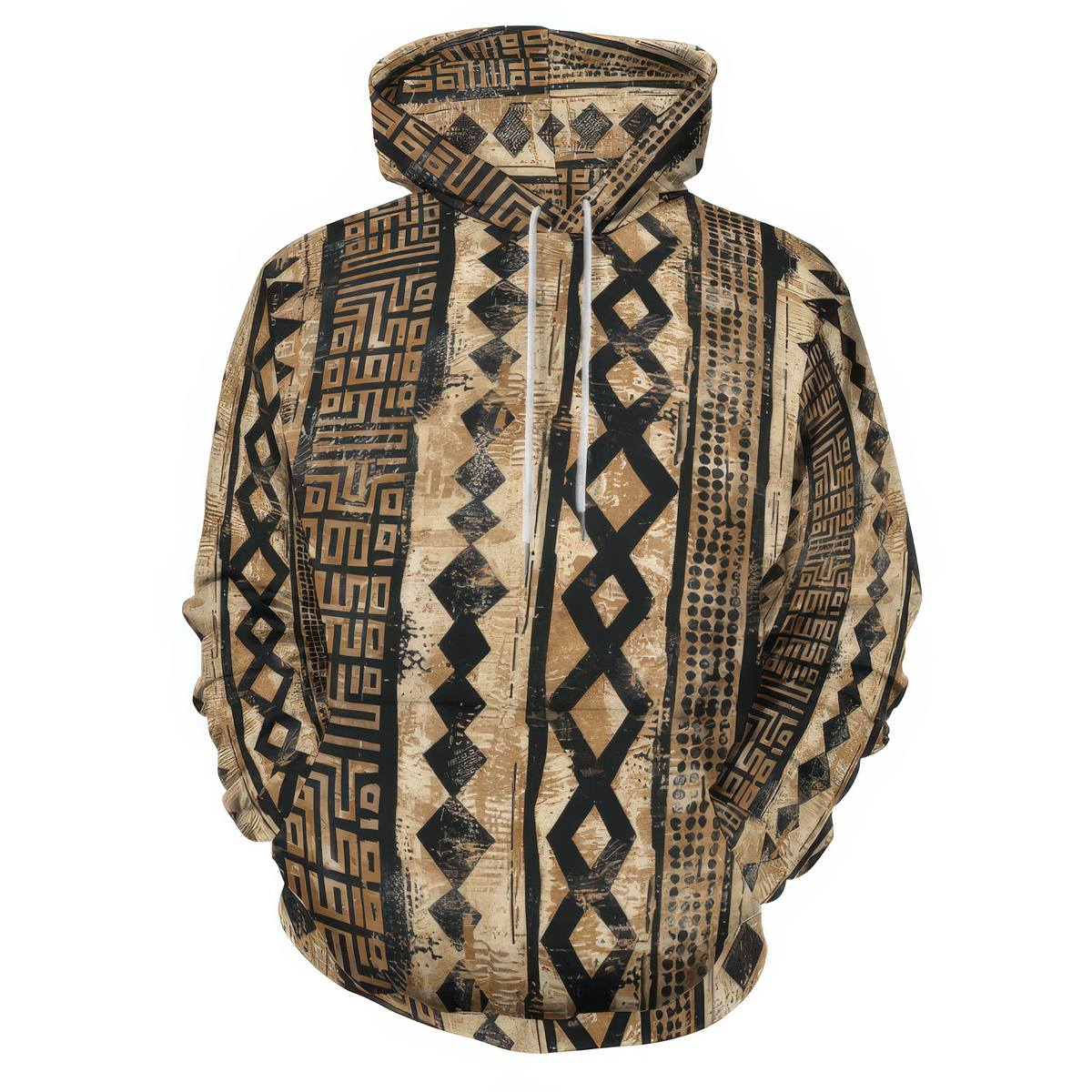 Personalized Kenyan Mud Cloth Unisex Hoodies- Custom Photo All Printed Hoodies