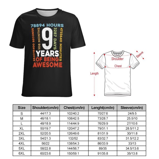 Charlylifestyle Unisex Casual 9th Birthday Shirt 9 Years Old Vintage Retro 108 Months Boy Girl T-Shirt-Charlylifestyle