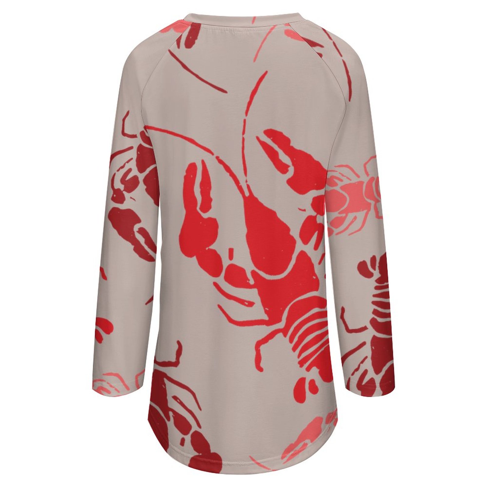Custom Photo Bake Or Crawfish Loose Raglan Sleeve T-Shirt Personalized Tunic Top