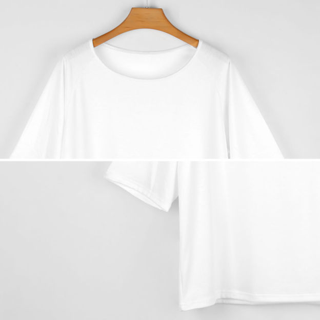 Little Miss Sunshine Fun Yellow Smiles 3/4 Bell Sleeve T-Shirt Elbow Length Basic Tunics Tops for Women-Charlylifestyle