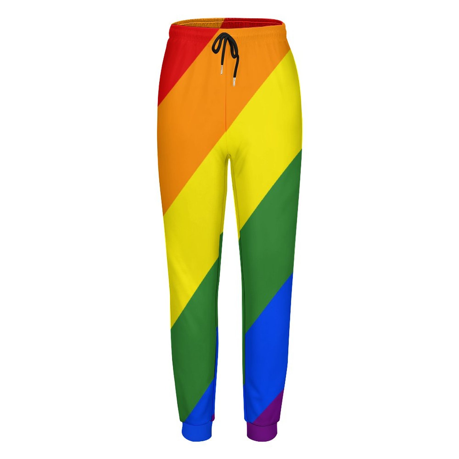 Lgbt Pride Diagonal Rainbow Stripe Women Drawstring Waist Sweatpants Casual Pockets tapered Joggers Pant
