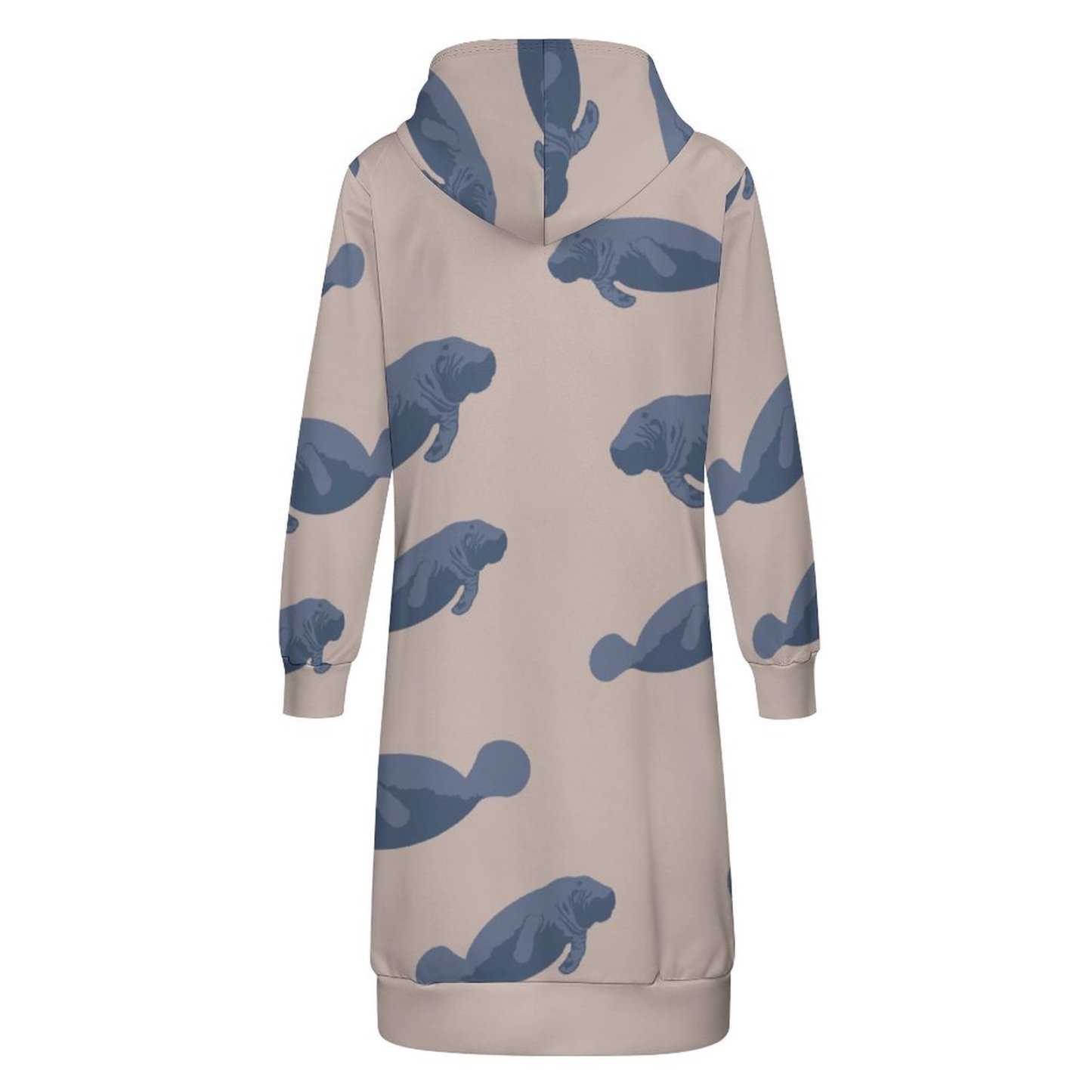 Manatee Nature Animal Zip Up Long Hoodie Jacket Coat Women Tunic Sweatshirt Loose Plus Size Open Front Cardigan Outfits