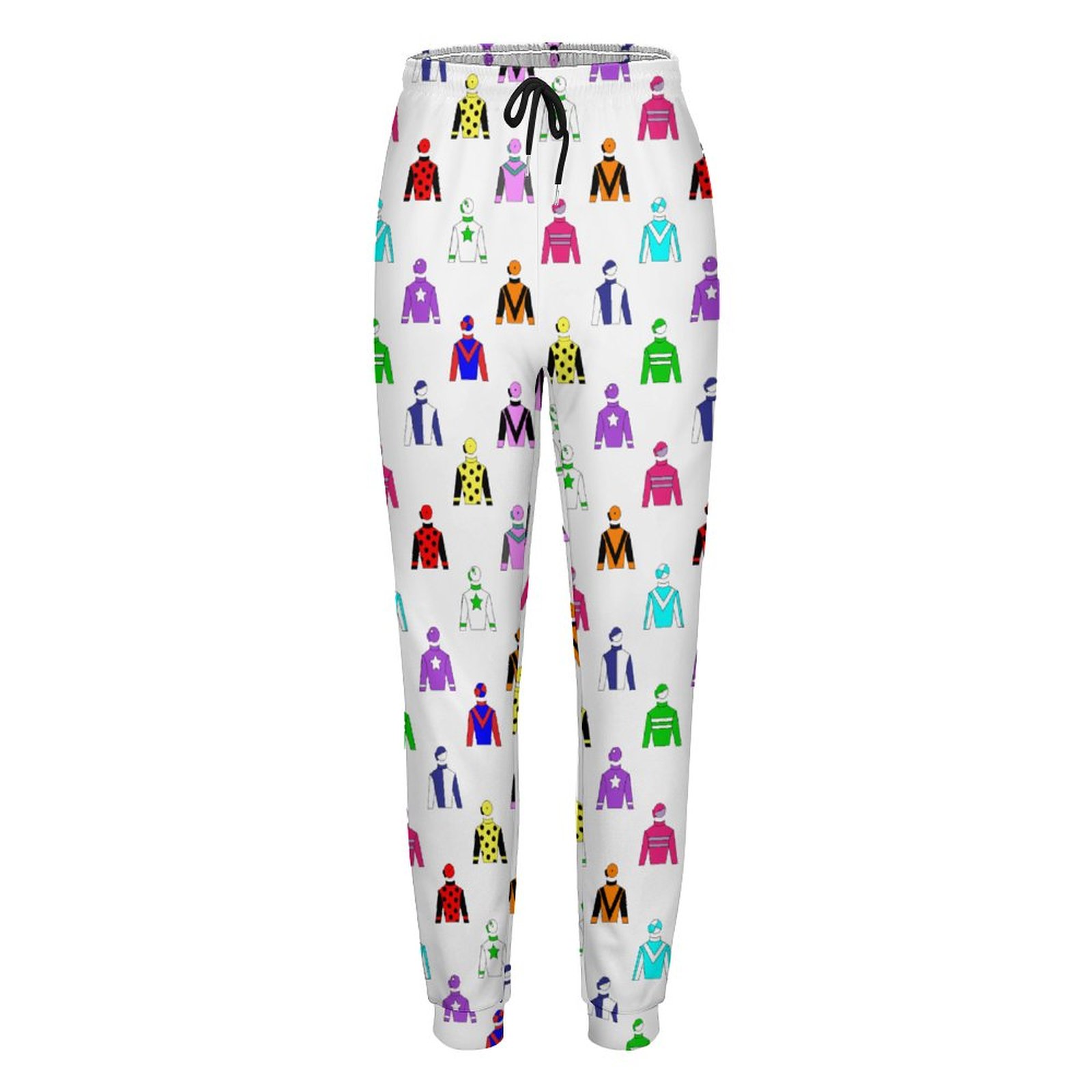 Jockey Silks Horse Rider Women Drawstring Waist Sweatpants Casual Printed Pockets tapered Joggers Pant