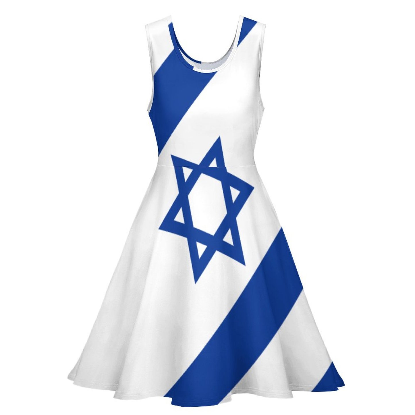 Personalized Israelian Flag Of Israel Beach Tunic Dress Women Custom Photo Flowy Tank Sundresses