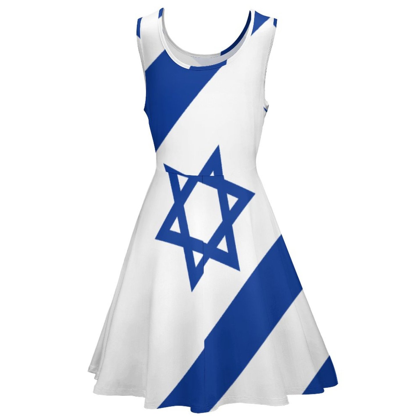 Personalized Israelian Flag Of Israel Beach Tunic Dress Women Custom Photo Flowy Tank Sundresses