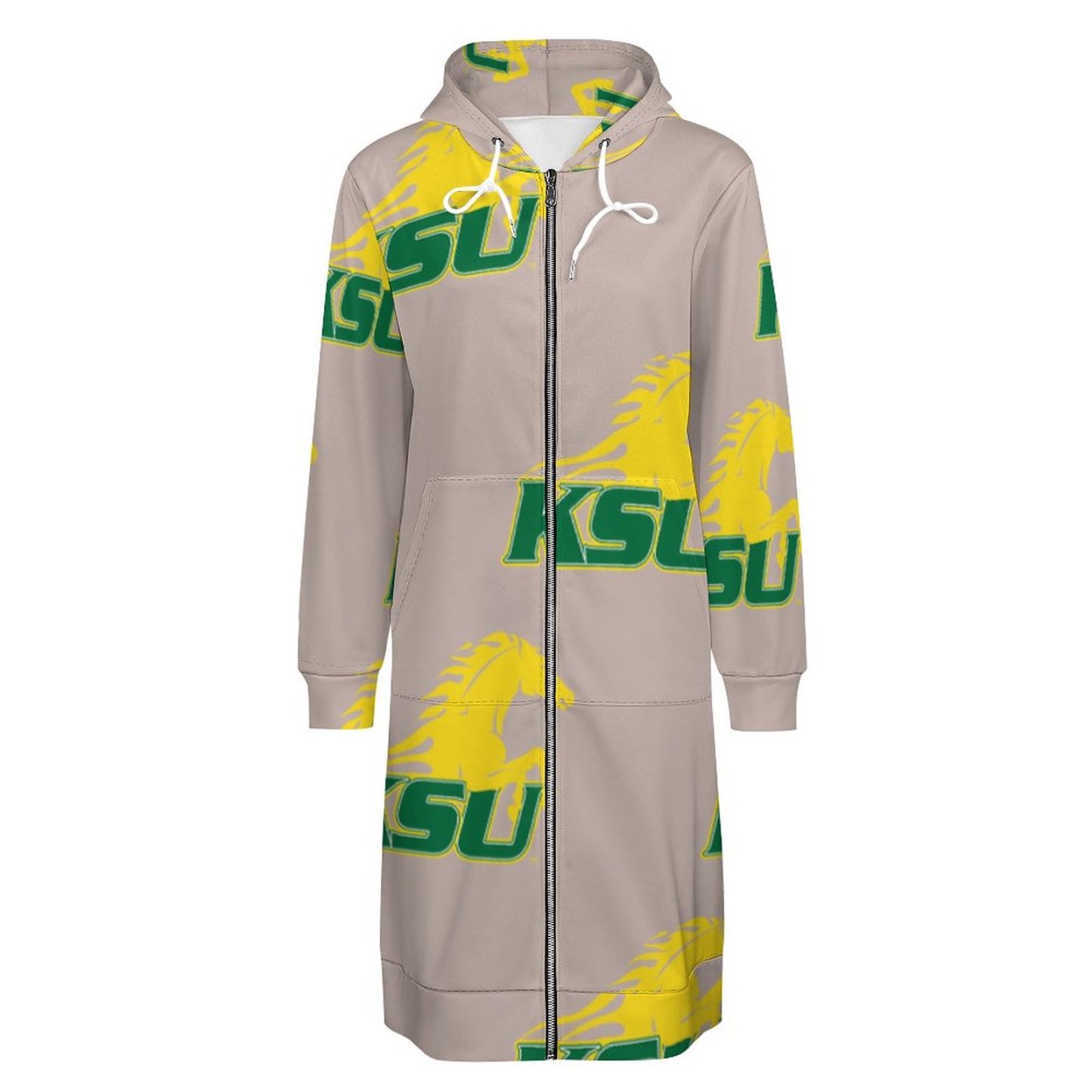 Ksu Kentucky State University Zip Up Long Hoodie Jacket Coat Women Tunic Sweatshirt Plus Size Open Front Cardigan Outfits