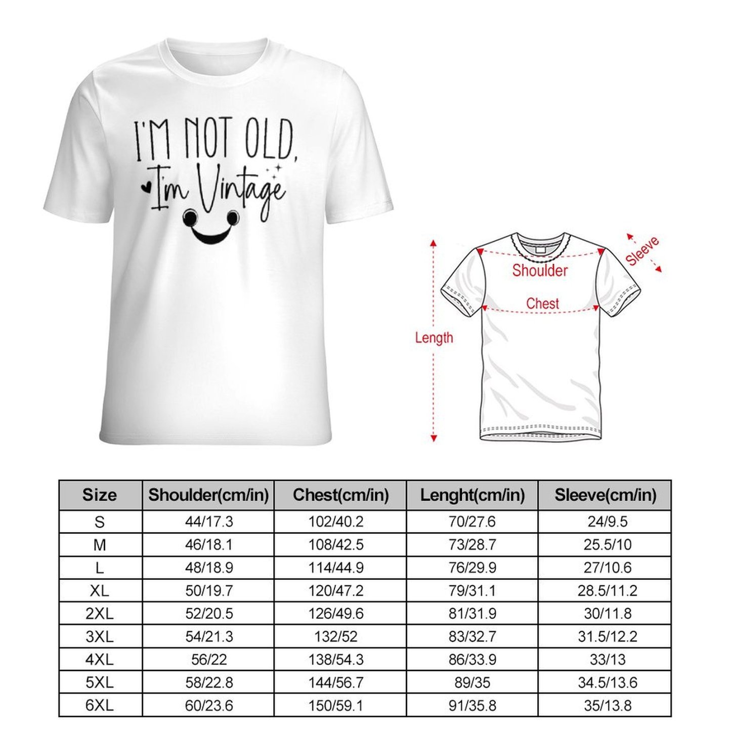 Charlylifestyle Unisex Casual I'm Not Old I'm Vintage T-Shirt-Charlylifestyle