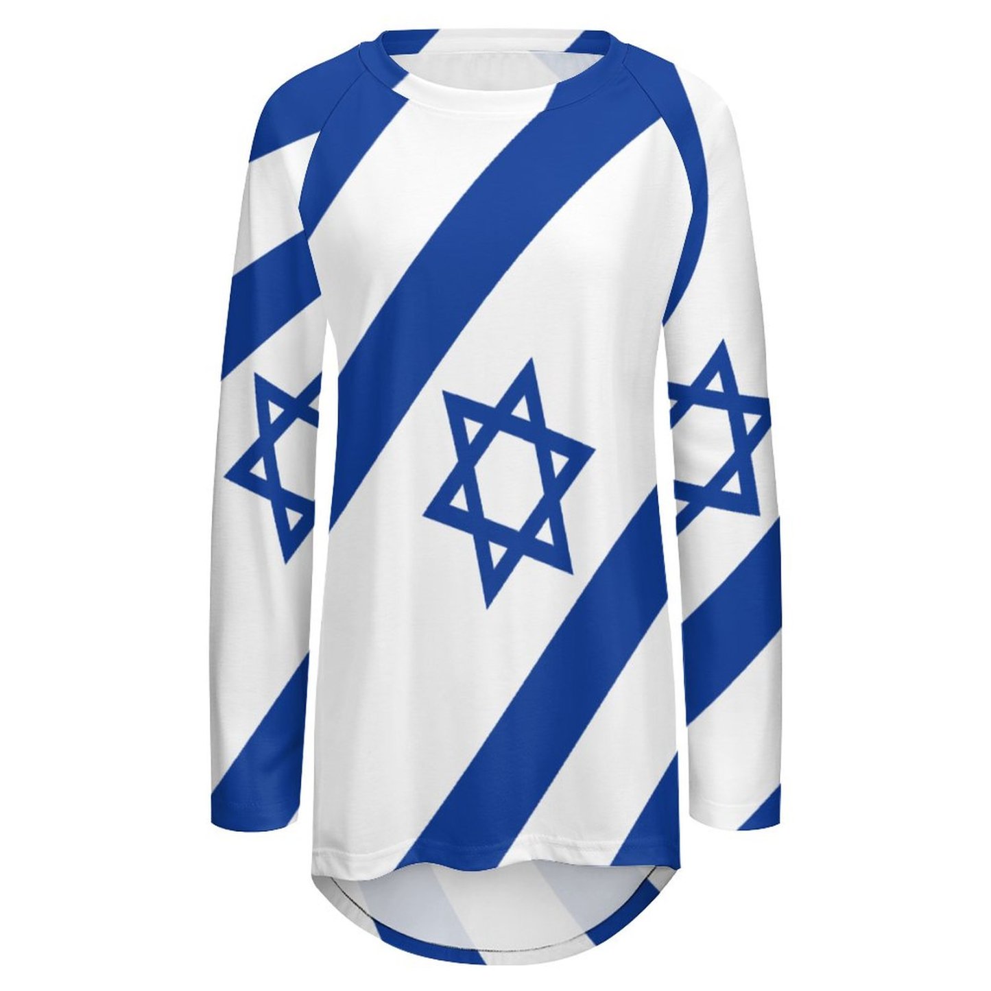 Personalized Israelian Flag Of Israel Raglan Sleeve T-Shirt Women Custom Photo Pullover Sweatshirts Plus Size Tops