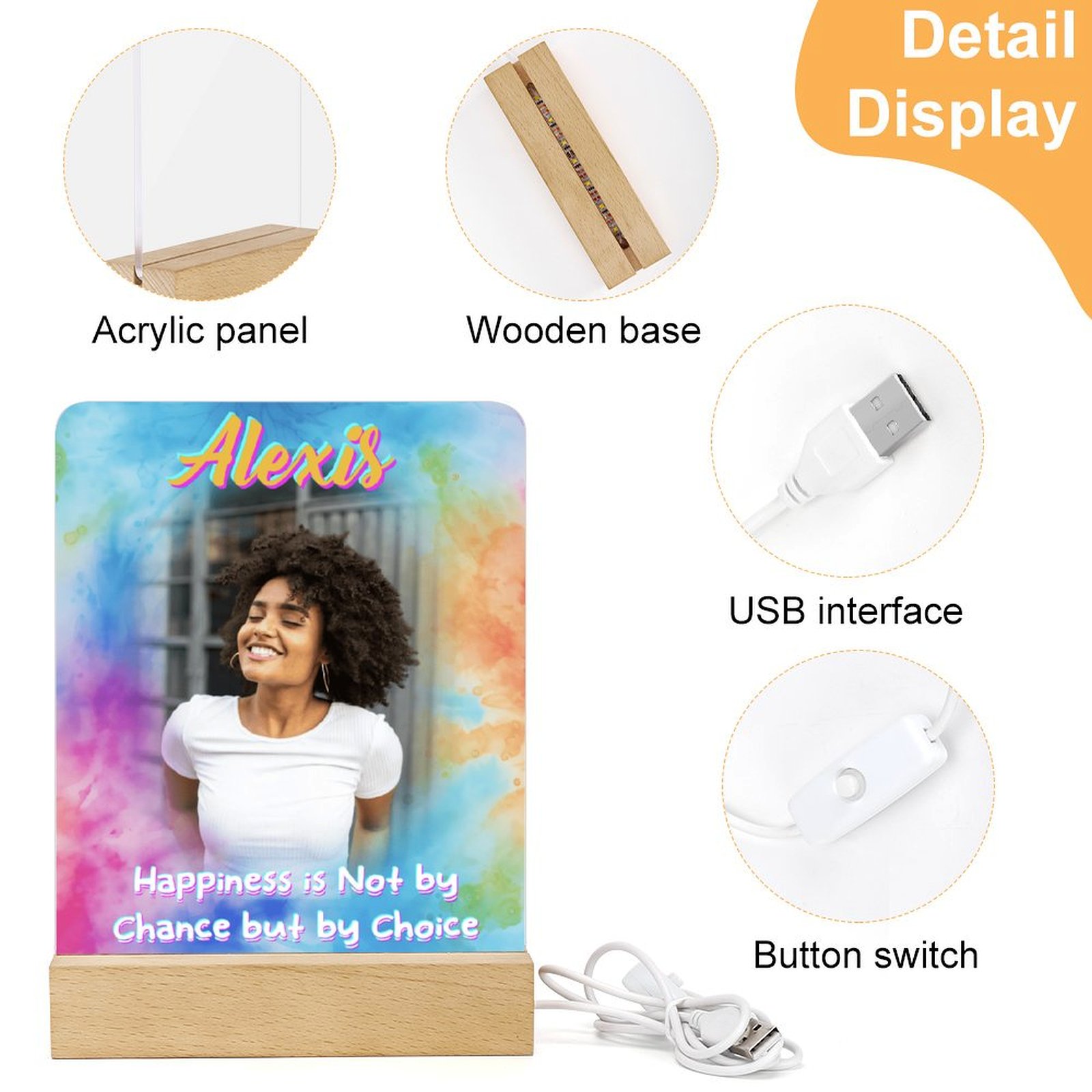 Custom Photo Acrylic Night Light - Personalized Acrylic Night Ligh Gift Idea