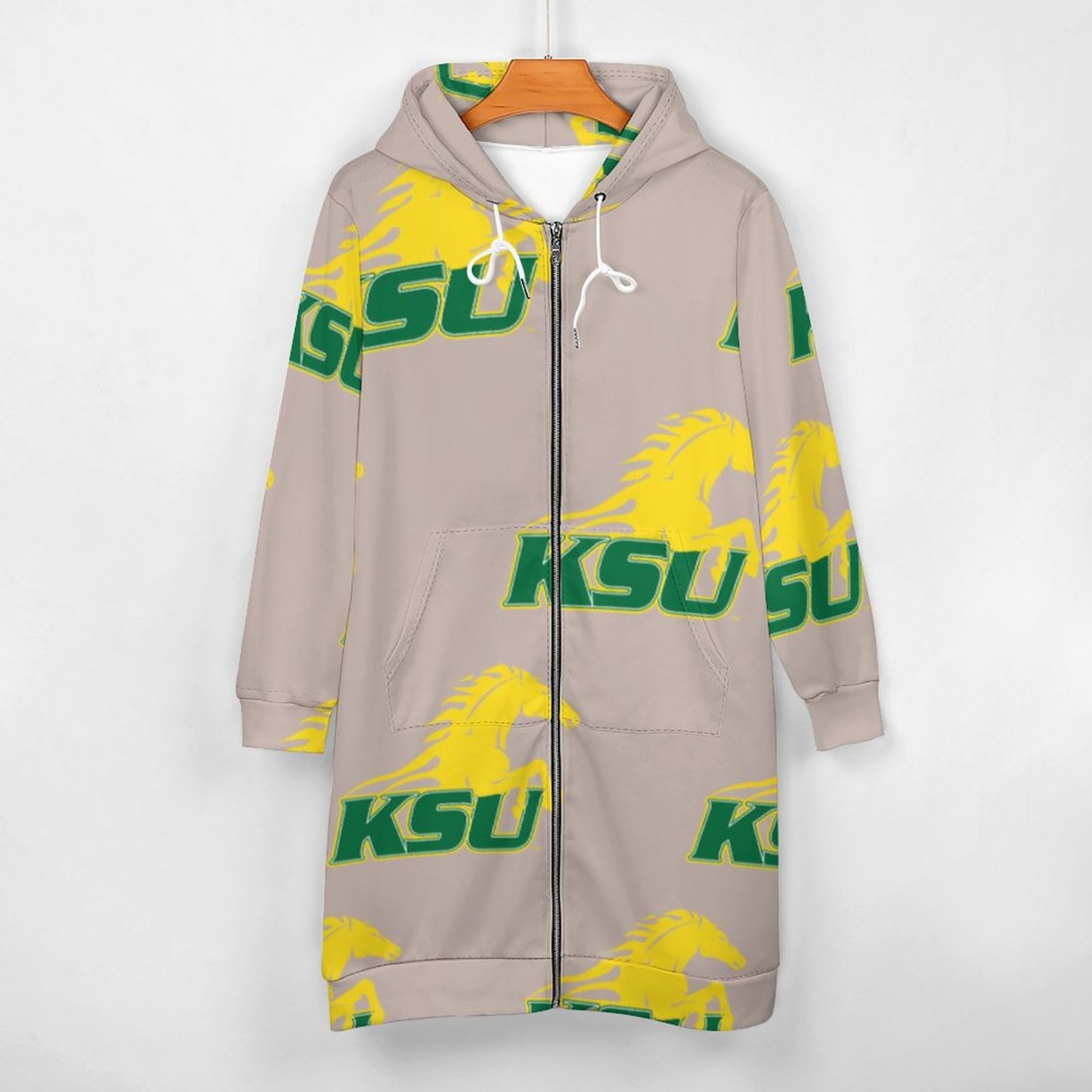 Ksu Kentucky State University Zip Up Long Hoodie Jacket Coat Women Tunic Sweatshirt Plus Size Open Front Cardigan Outfits