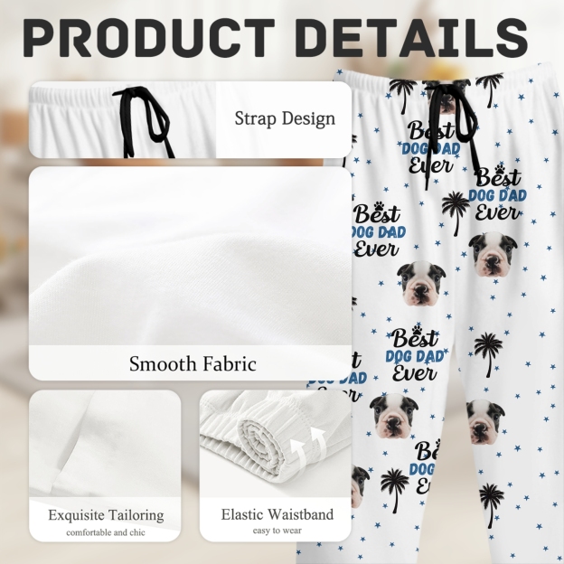 [Copy]Light Blue And White Gingham Printed Women Casual Elastic Waist Wide Leg Pants Trousers