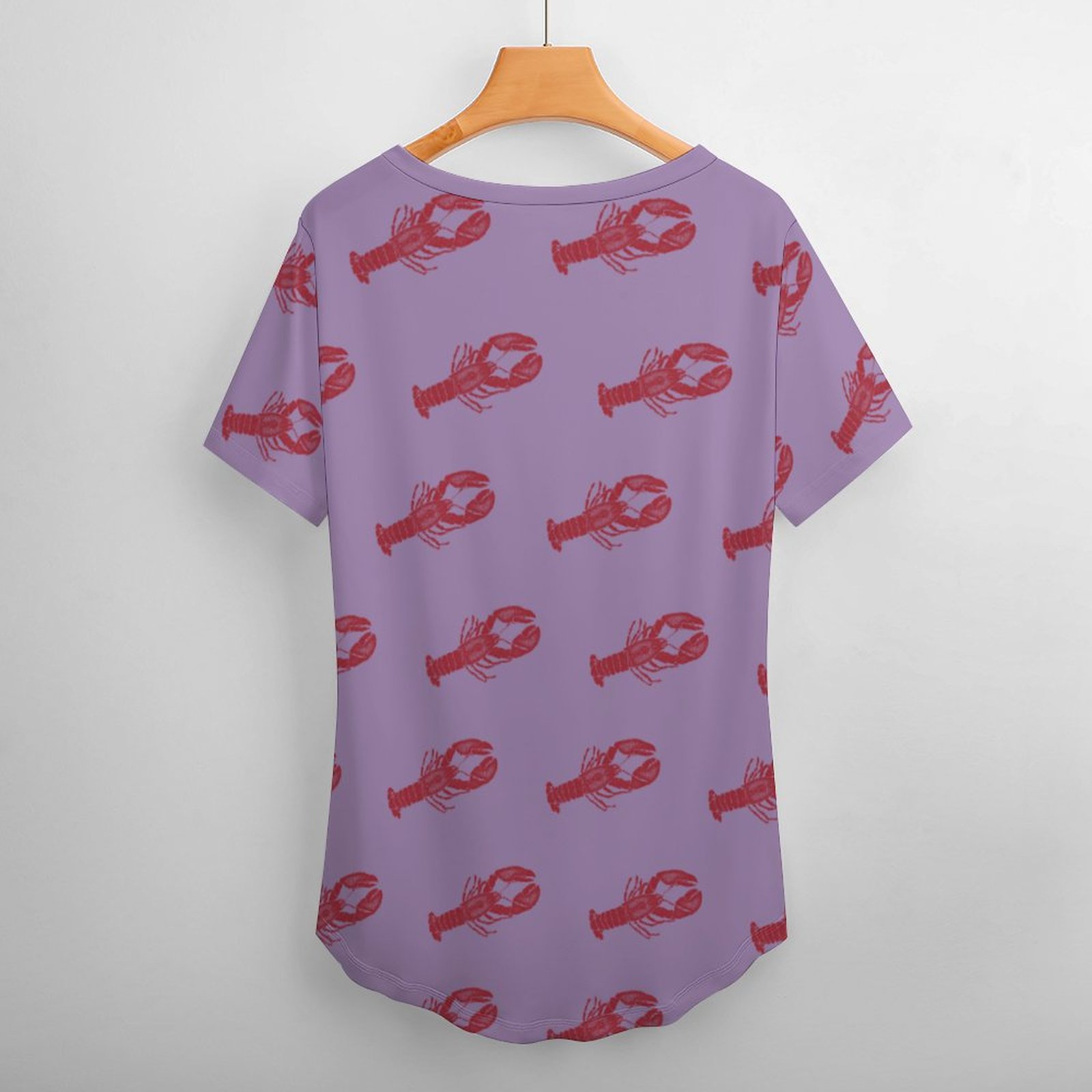 S-4XL Funny Vintage Nautical Lobster Womens Summer Casual T Shirts Boho Full Print Short Sleeve Loose Hippie Tunic Tops-Charlylifestyle