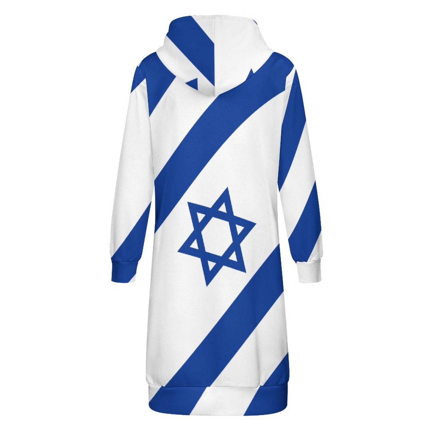 Israelian Flag Of Israel Zip Up Long Hoodie Jacket Coat Women Tunic Sweatshirt Loose Plus Size Open Front Cardigan Outfits