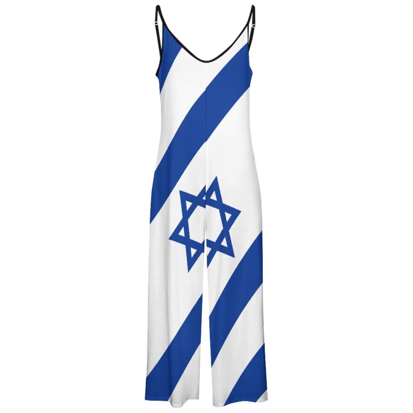 Custom Photo Israelian Flag Of Israel Wide Leg Jumpsuits Women Personalized Rompers Pants