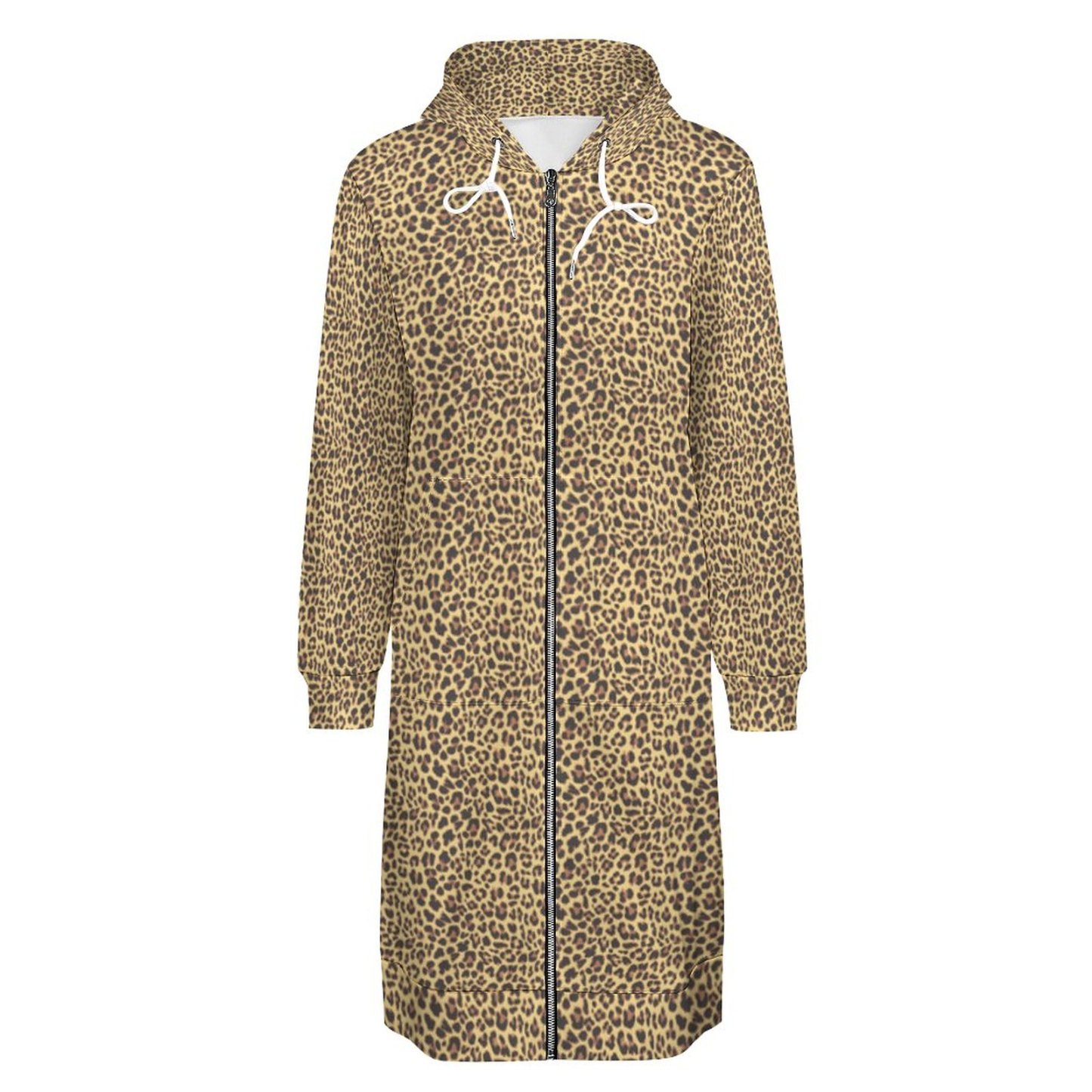 Leopard Print Animal Skin Zip Up Long Hoodie Jacket Coat Women Tunic Sweatshirt Loose Plus Size Open Front Cardigan Outfits