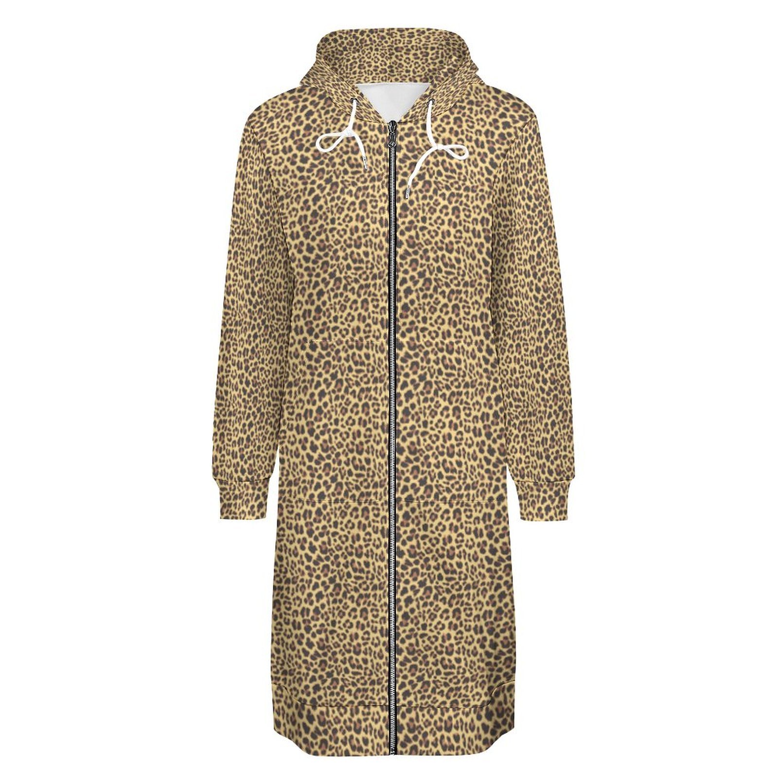 Leopard Print Animal Skin Zip Up Long Hoodie Jacket Coat Women Tunic Sweatshirt Loose Plus Size Open Front Cardigan Outfits