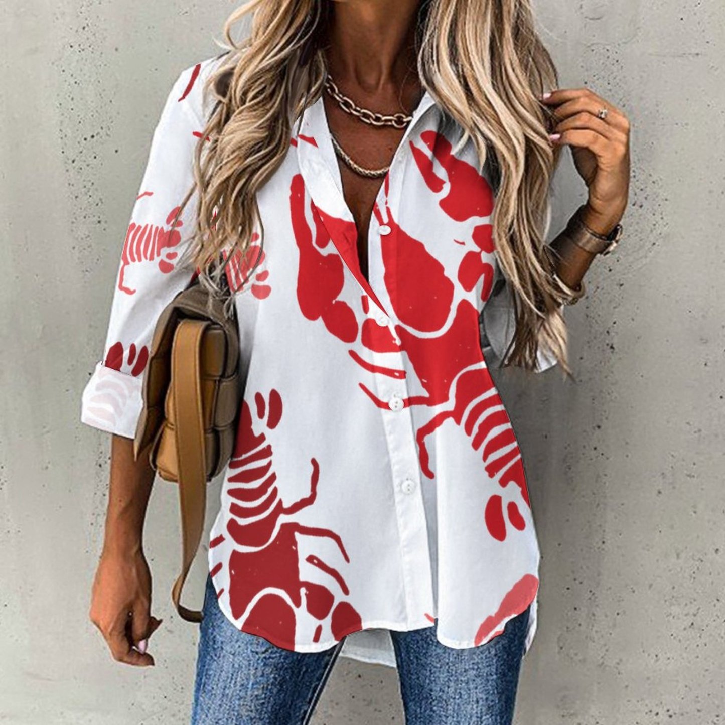 Personalized Lobster Bake Or Crawfish Button Down Shirts Custom Photo Long Sleeve Blouse