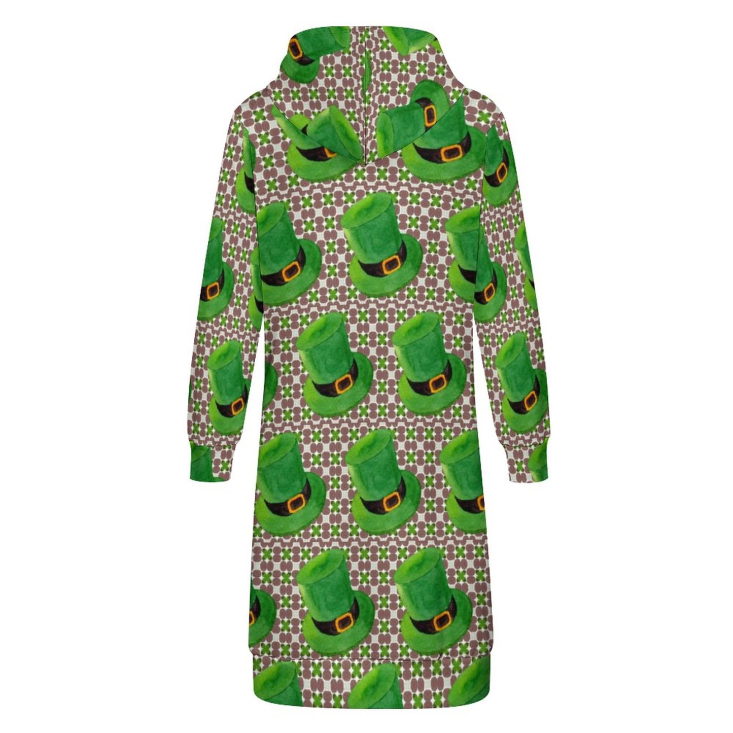 Leprechaun Hat St Patricks Day Irish Green Zip Up Long Hoodie Jacket Women Tunic Sweatshirt Plus Size Open Front Cardigan Outfits