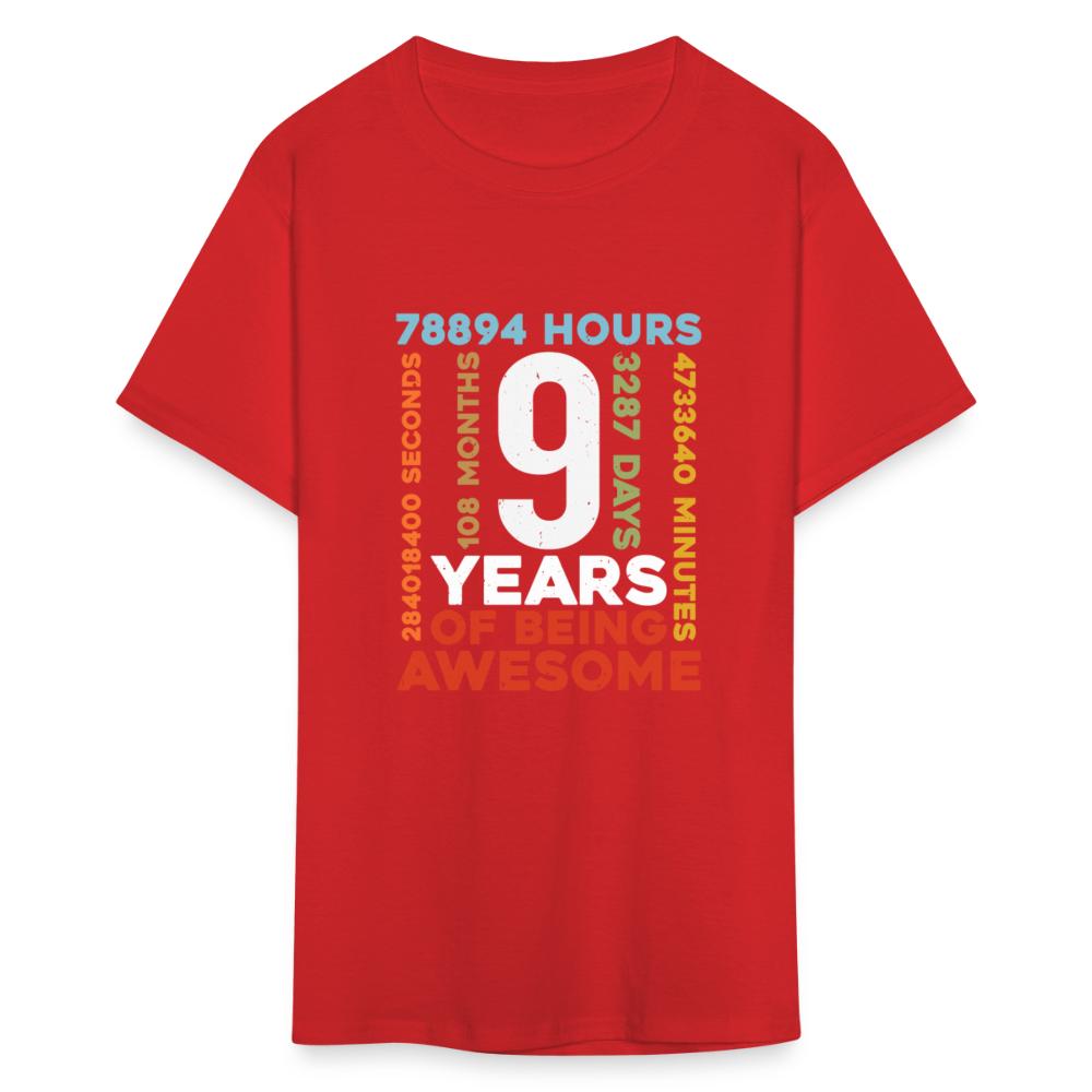 Charlylifestyle Unisex Casual 9th Birthday Shirt 9 Years Old Vintage Retro 108 Months Boy Girl T-Shirt