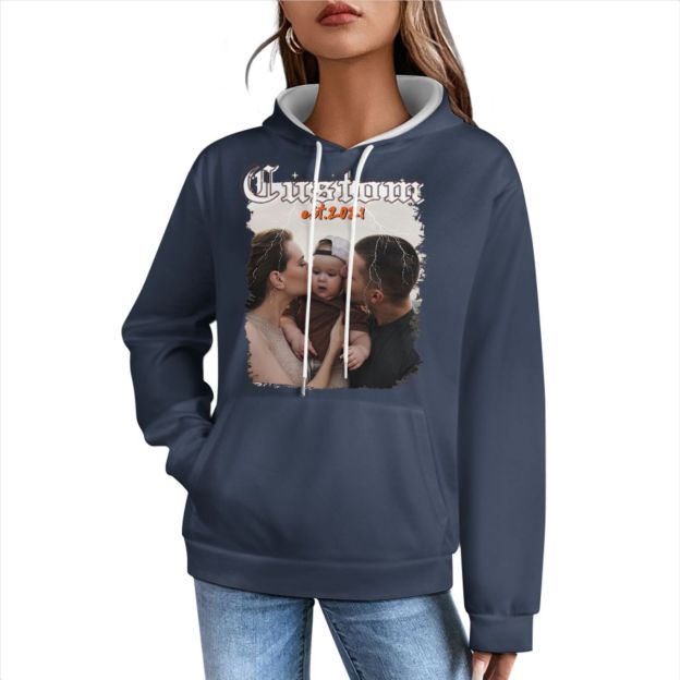 Add Your Photo Bootleg Hoodie Custom Personalized Unixes Boyfriend Girlfriend Vintage 90s Vacation Sweatshirt