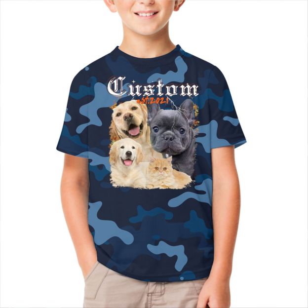 Custom Create Your Own Bootleg Kids Tee Personalized Design Photo Matching T-shirt With Family Friend