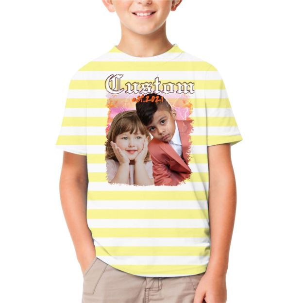 Custom Create Your Own Bootleg Kids Tee Personalized Design Photo Matching T-shirt With Family Friend
