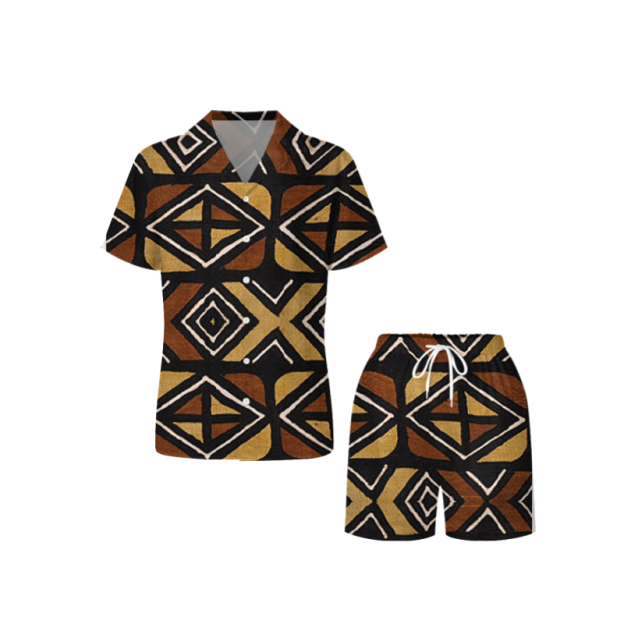 Personalized Kenyan Mud Cloth Men Hawaiian Shirt- Custom Photo Button Down Shirt Gift For Man