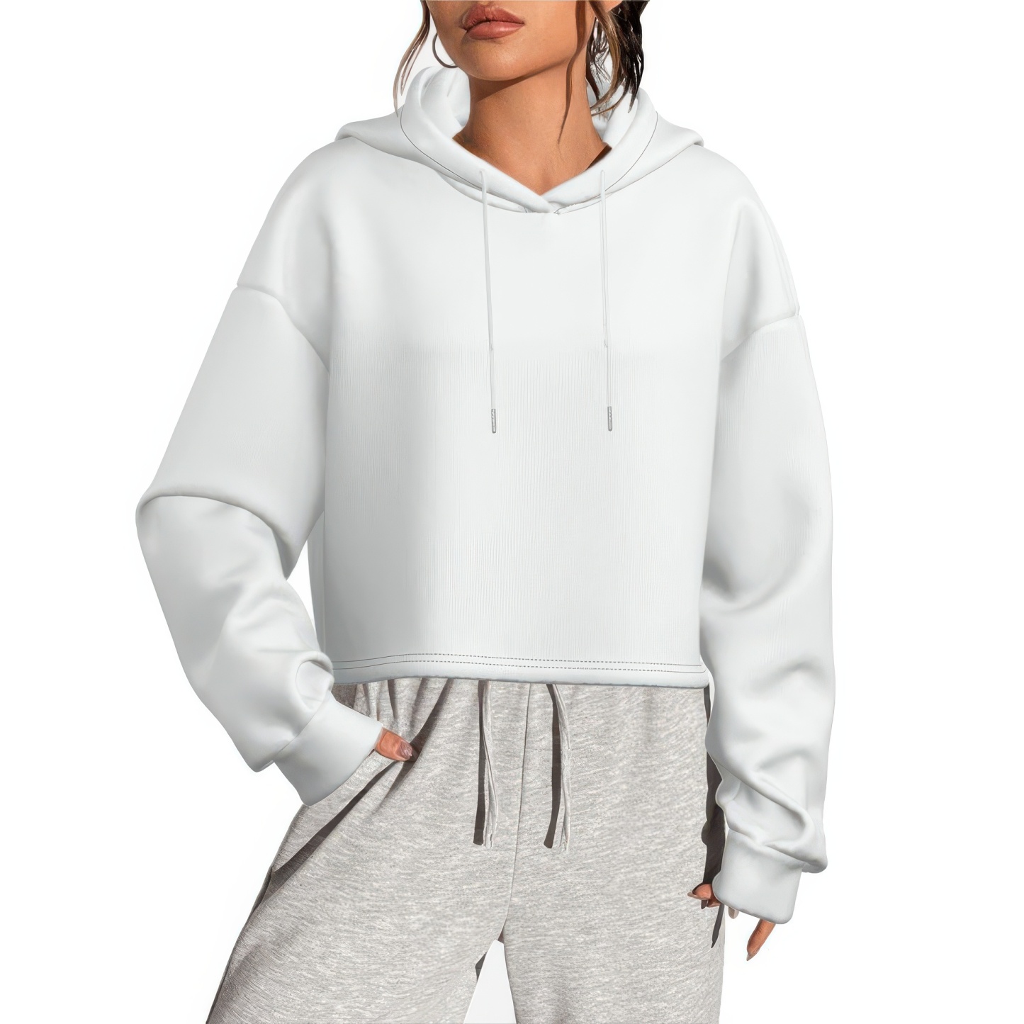 Create Your Own Custom Women Cropped Top Hoodie Personalized All Over Print Sweatshirt