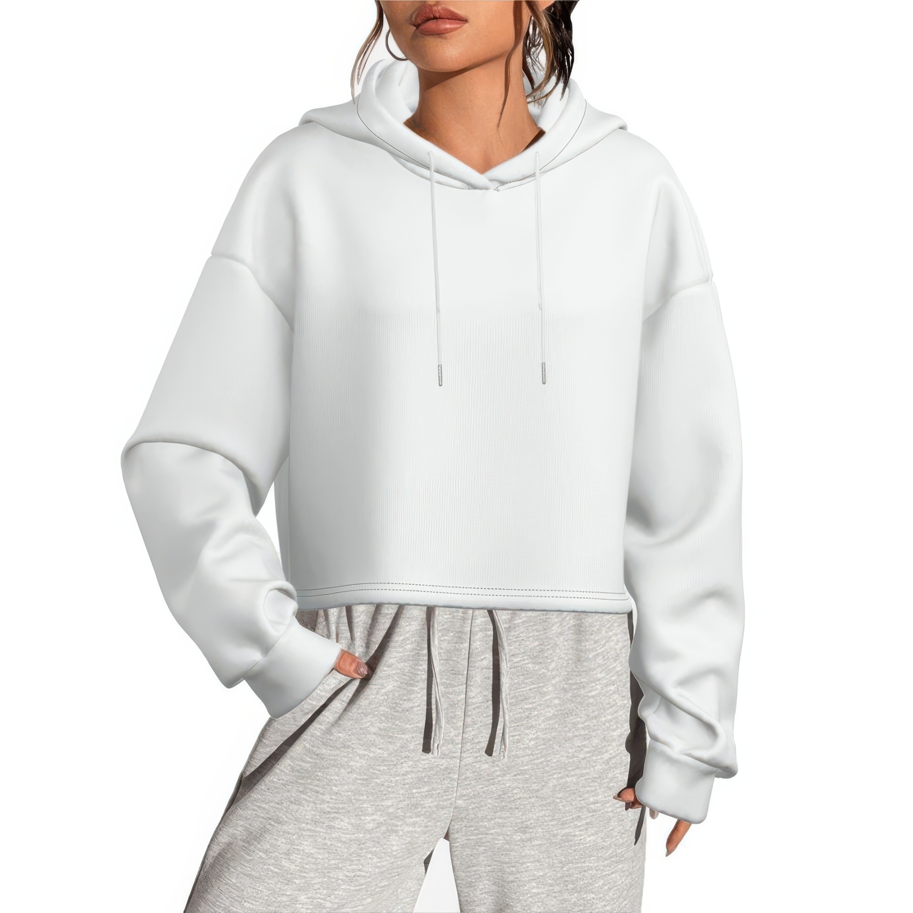 Create Your Own Custom Women Cropped Top Hoodie Personalized All Over Print Sweatshirt