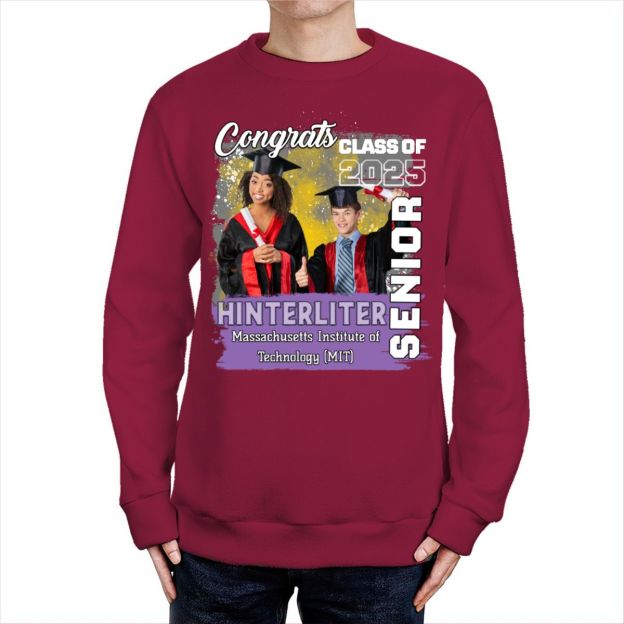 Custom Senior 2025 Sweatshirt Personalized Class Of 25 Senior Name Photo Sweater Graduation Senior Recognition Night