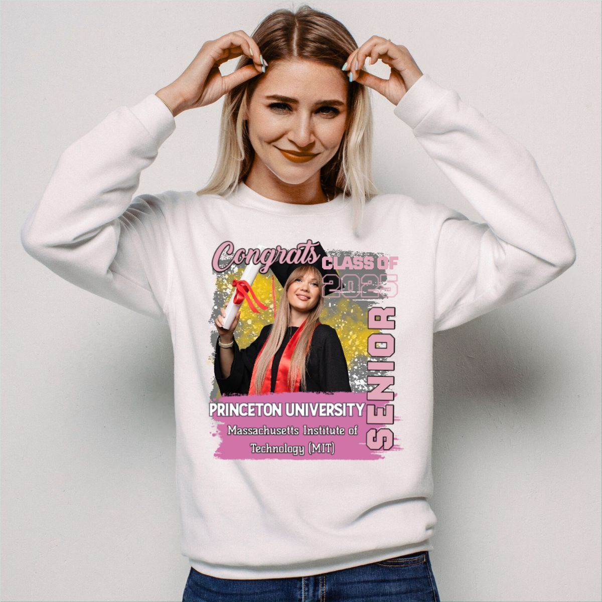 High School College Graduation Sweatshirt Gift for Her Him Custom Class of 2025 Gift for Girls Daughter Son