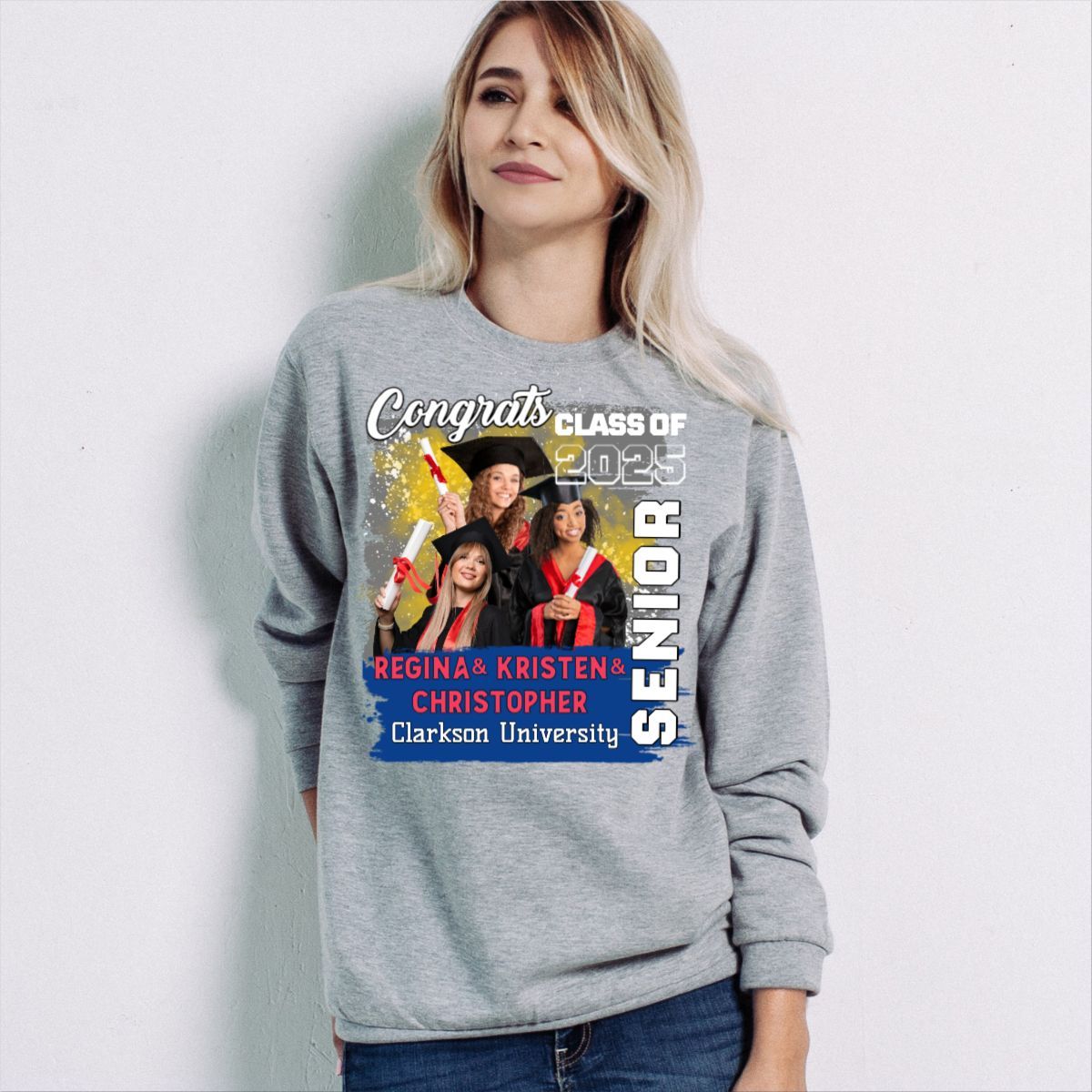 Class of Senior 2025 Sweatshirt Senior Mom Dad Family Top Custom Graduation 2025 Gifts Causal Teacher Sweatshirt