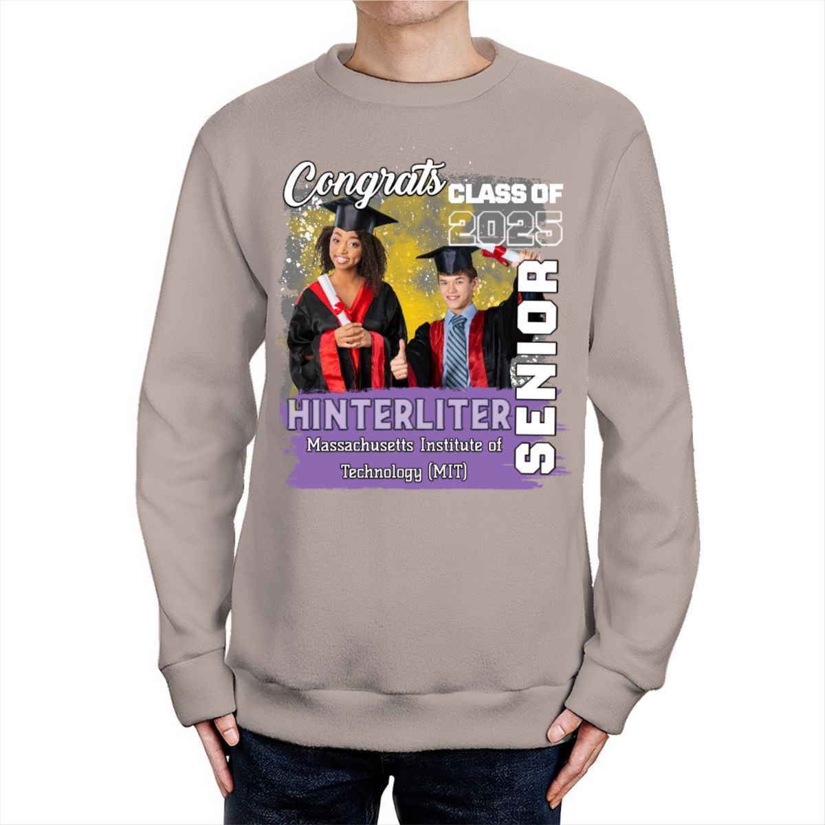 Custom Senior 2025 Sweatshirt Personalized Class Of 25 Senior Name Photo Sweater Graduation Senior Recognition Night