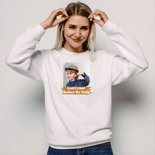 Last Crawl Before We Walk Crop Top Sweatshirt Custom Graduate Baby College Grad  Bar Crawl Sweater Top