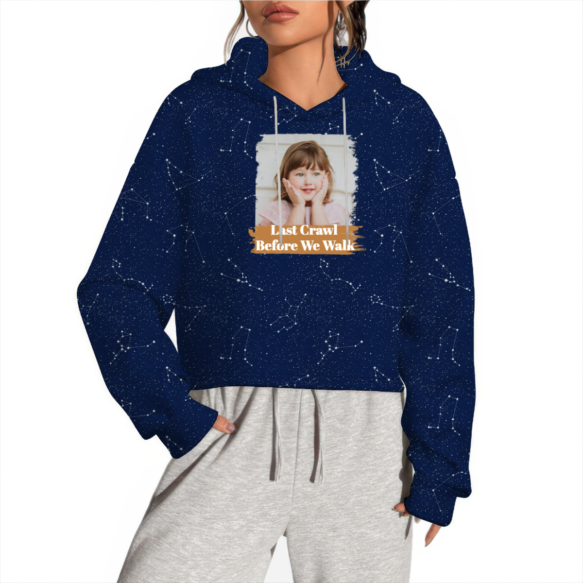 Last Crawl Before We Walk Crop Top Sweatshirt Custom Graduate Baby College Grad  Bar Crawl Y2k Hoodies