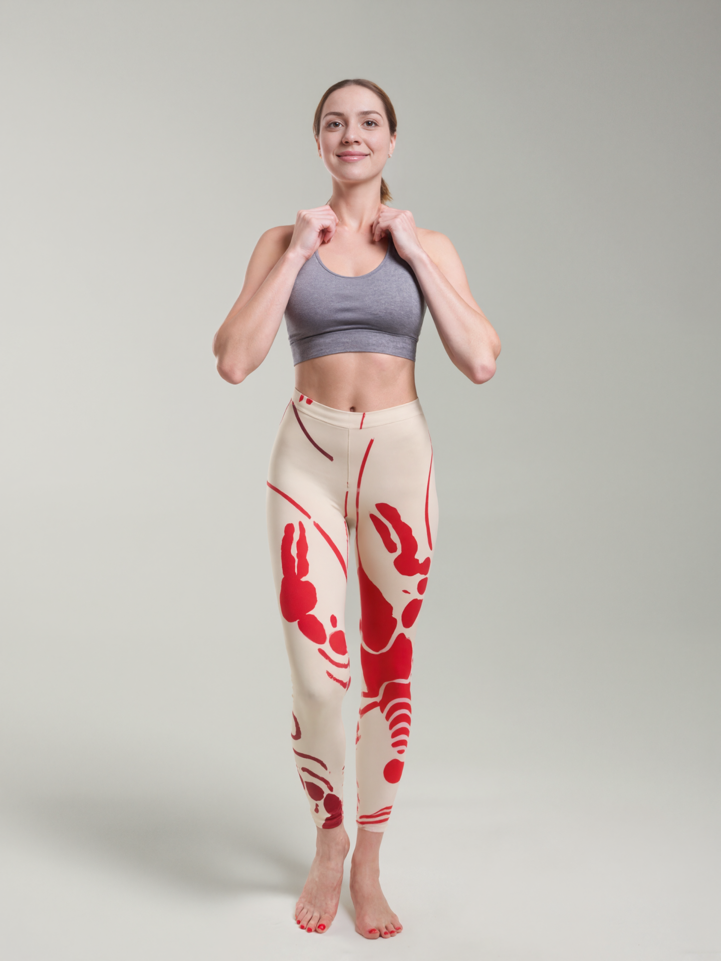 Lobster Bake Or Crawfish Boil Retro Womens High Waist Workout Leggings Wide Waistband Sports Thin Fit Gym Yoga Pants