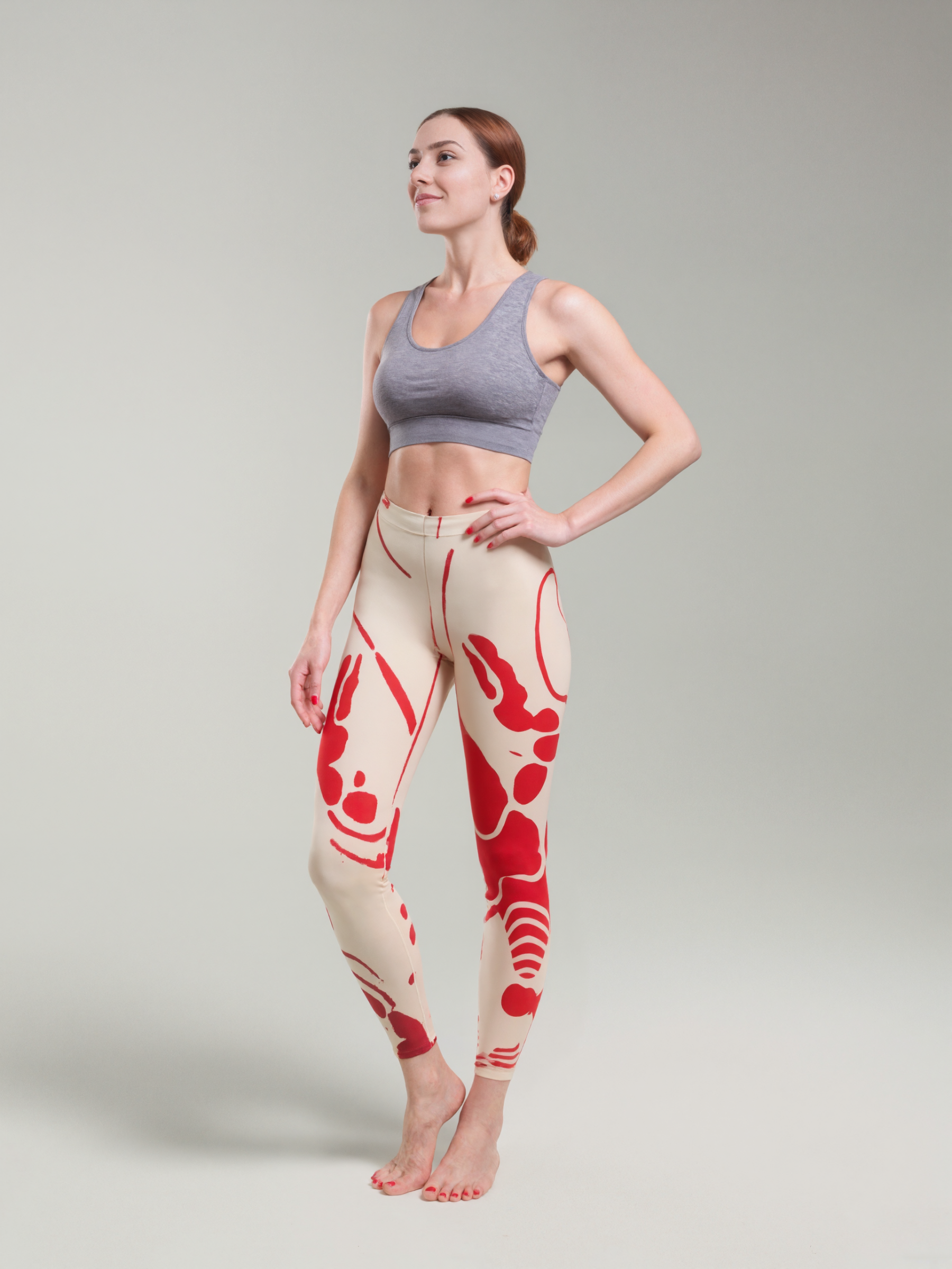 Lobster Bake Or Crawfish Boil Retro Womens High Waist Workout Leggings Wide Waistband Sports Thin Fit Gym Yoga Pants