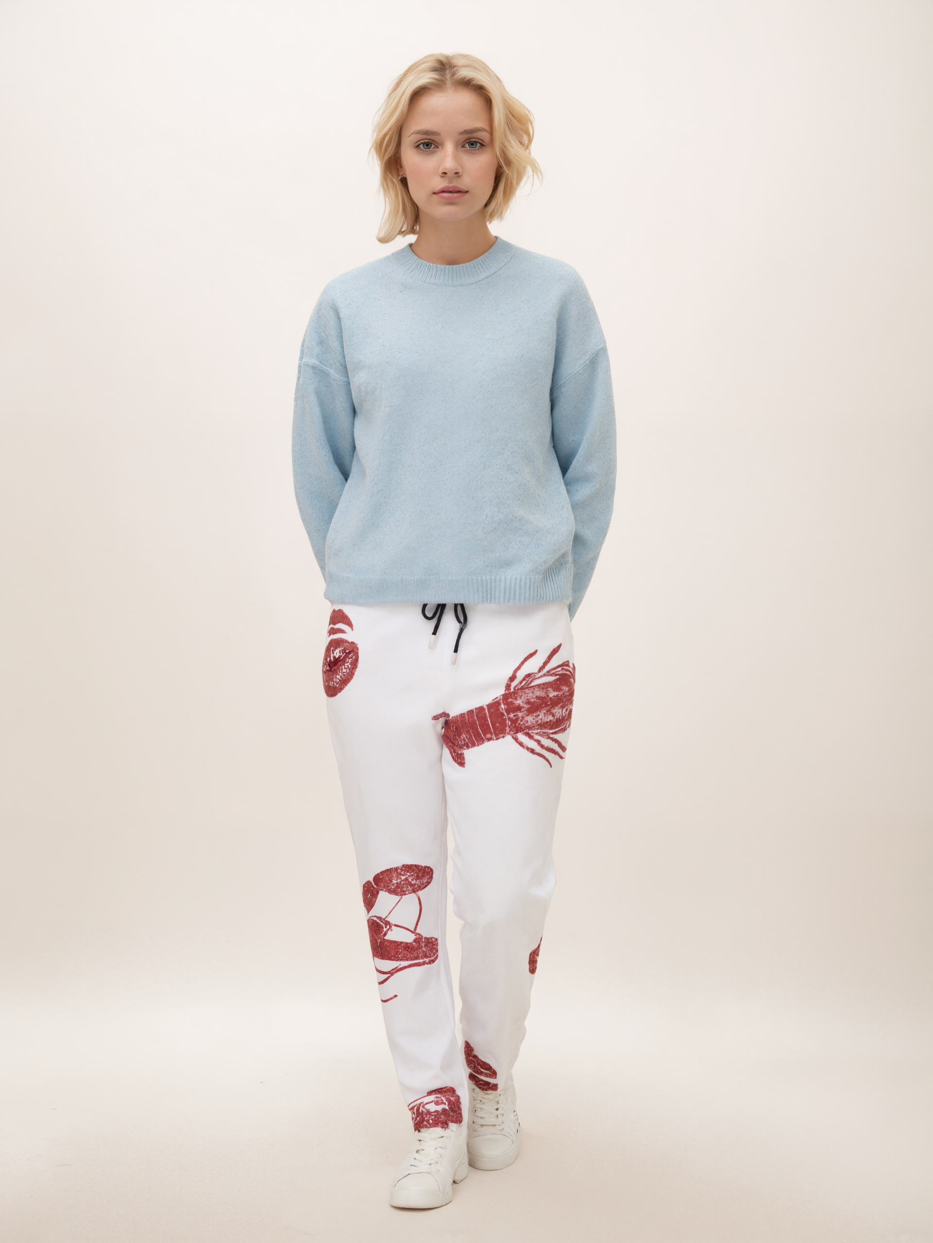 Funny Vintage Nautical Lobster Women Drawstring Waist Sweatpants Casual Pockets tapered Joggers Pant