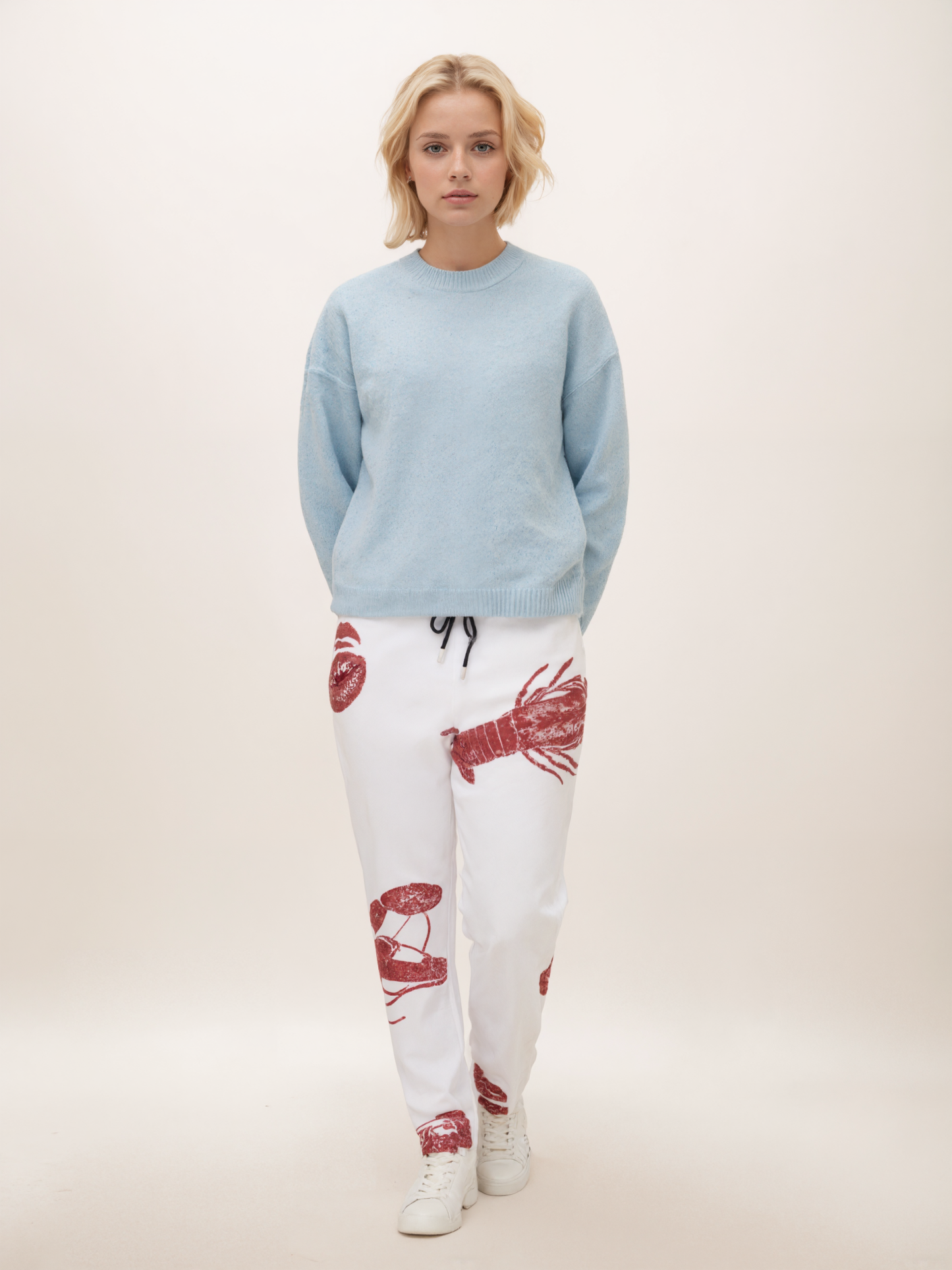 Funny Vintage Nautical Lobster Women Drawstring Waist Sweatpants Casual Pockets tapered Joggers Pant