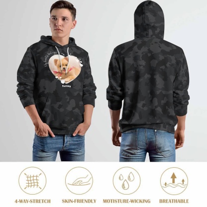 Custom My Heart Belongs to Pet to Dog Hoodie Personalize Camouflage Pet Photo & Name