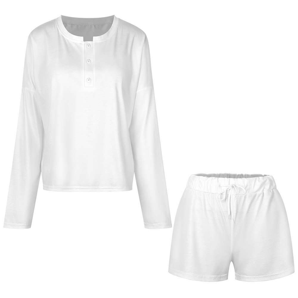 Create Your Own Custom Women Long Sleeve Tops and Shorts Pajama Sets Personalized Two Piece Sleepwear Plus Size Pj Sets