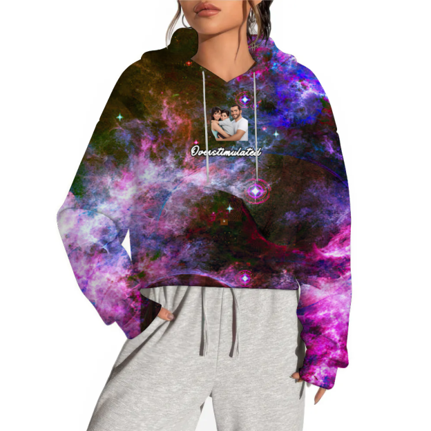 Overstimulated Crop Sweatshirt for Mom Cowboy Frog Hoodies Unhinged Weirdcore Clothing Gen Z Top Weird Stuff Funny Hoodies
