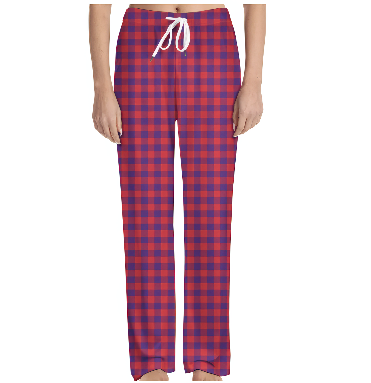 Custom Photo Plaid Personalized Pajama Pants Mens and Women and Kid Elastic Waist Family Matching Pants